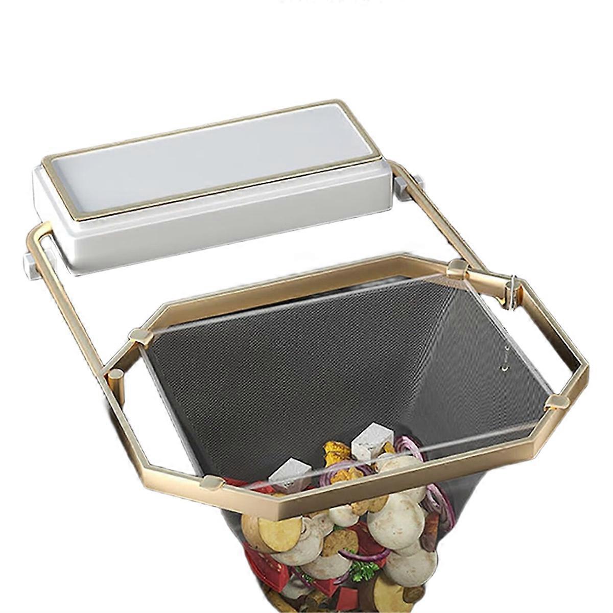 Veneer Sink Filter, Folding Corner Sink Filter, with Disposable Mesh Bag, Efficient Kitchen Waste Collector White