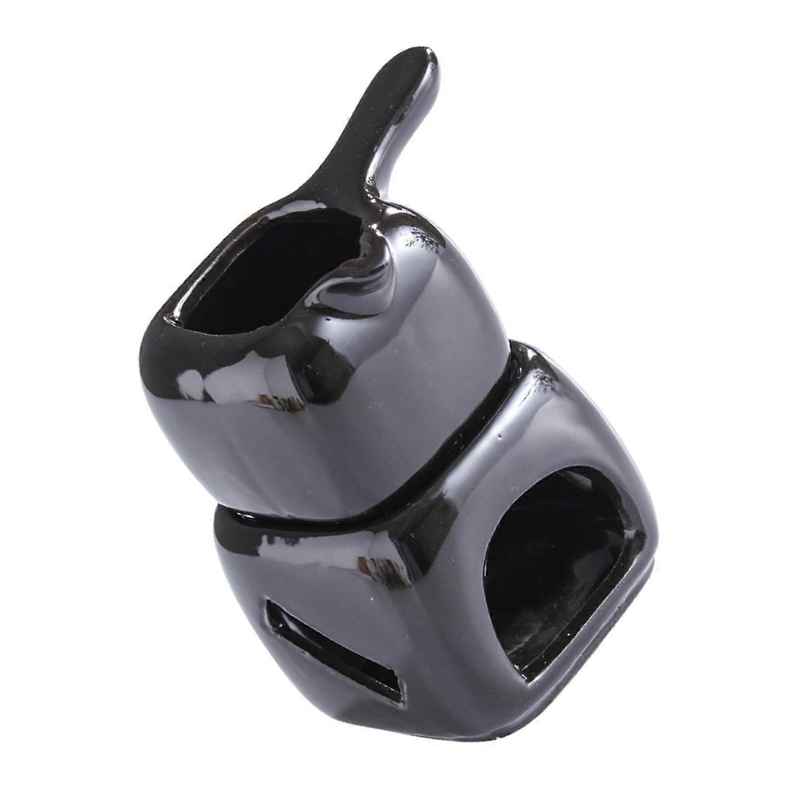 Compact Aromatherapy Oil Burner Ceramic Fondue Pots for Quick Chocolate Melting and Butter Warming, Durable Build, Black