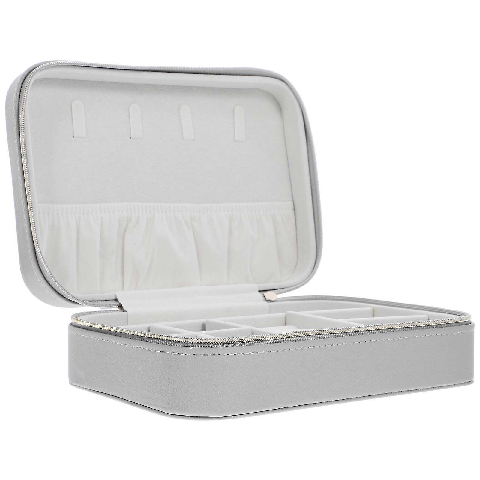 Earring Storage Box Travel Use Protection Against Scratches Rectangular Pu Leather 1Set
