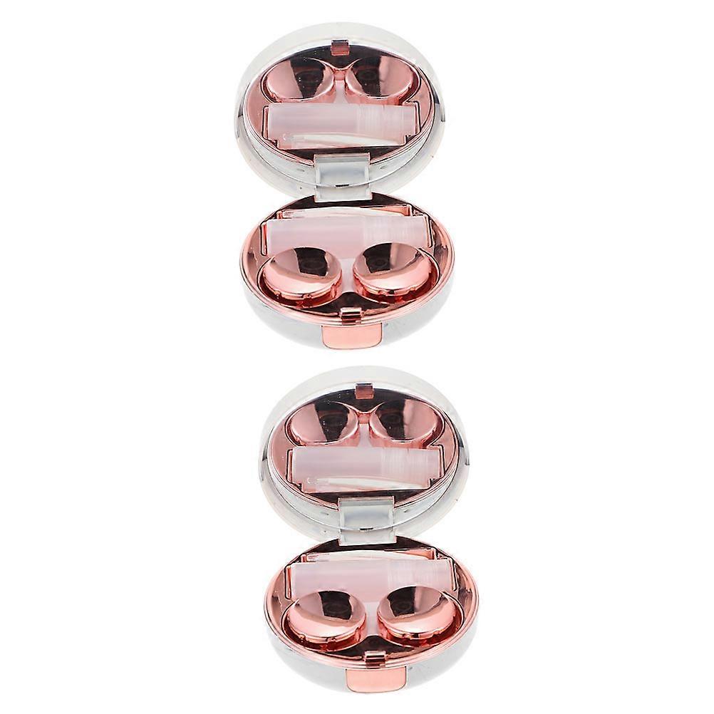Portable Lens Box Eye Lens Cases for Small Size 7.5X7.5X2.5CM 2Pcs