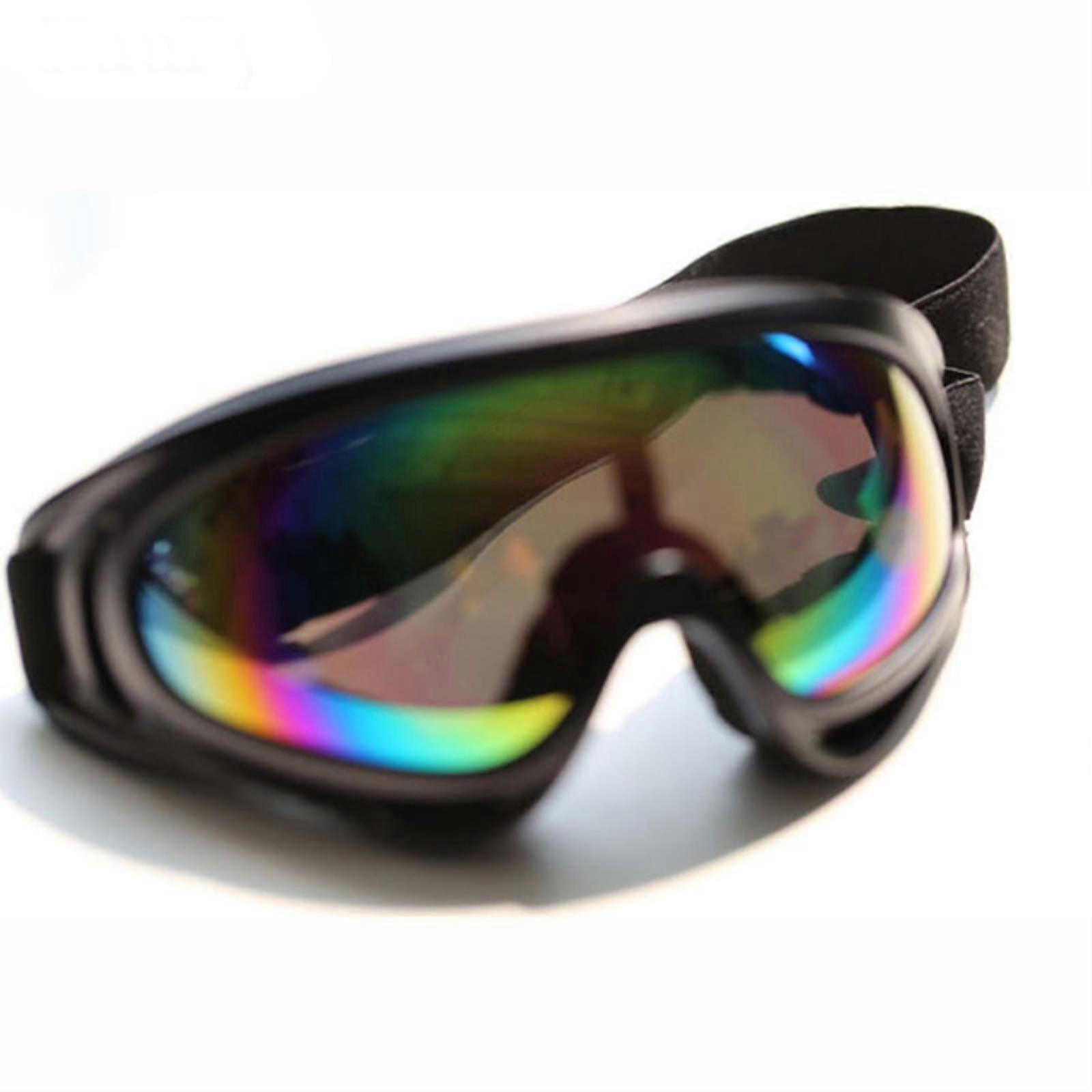 Ski goggles, ski goggles protection sport snowboard skate ski goggles blue silver (black colourful) Ref: 5005