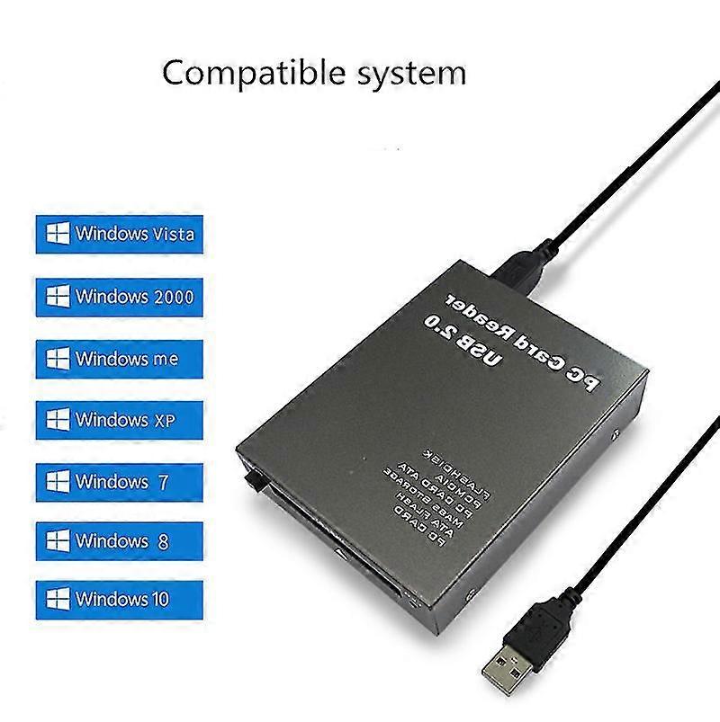 USB 2.0 to PC ATA PCMCIA Adapter Flash Disk Memory Card Reader Compact Converter vxz