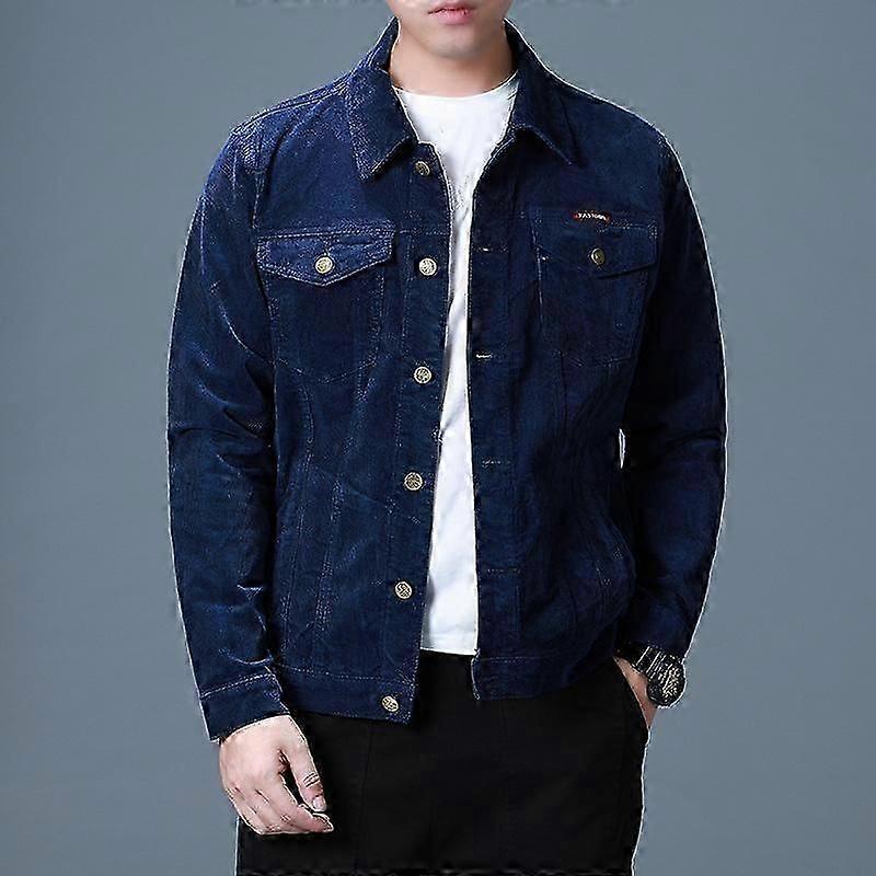 Mäns Denim Manchesterjacka Mäns Casual Kläder Vår Höst Jacka