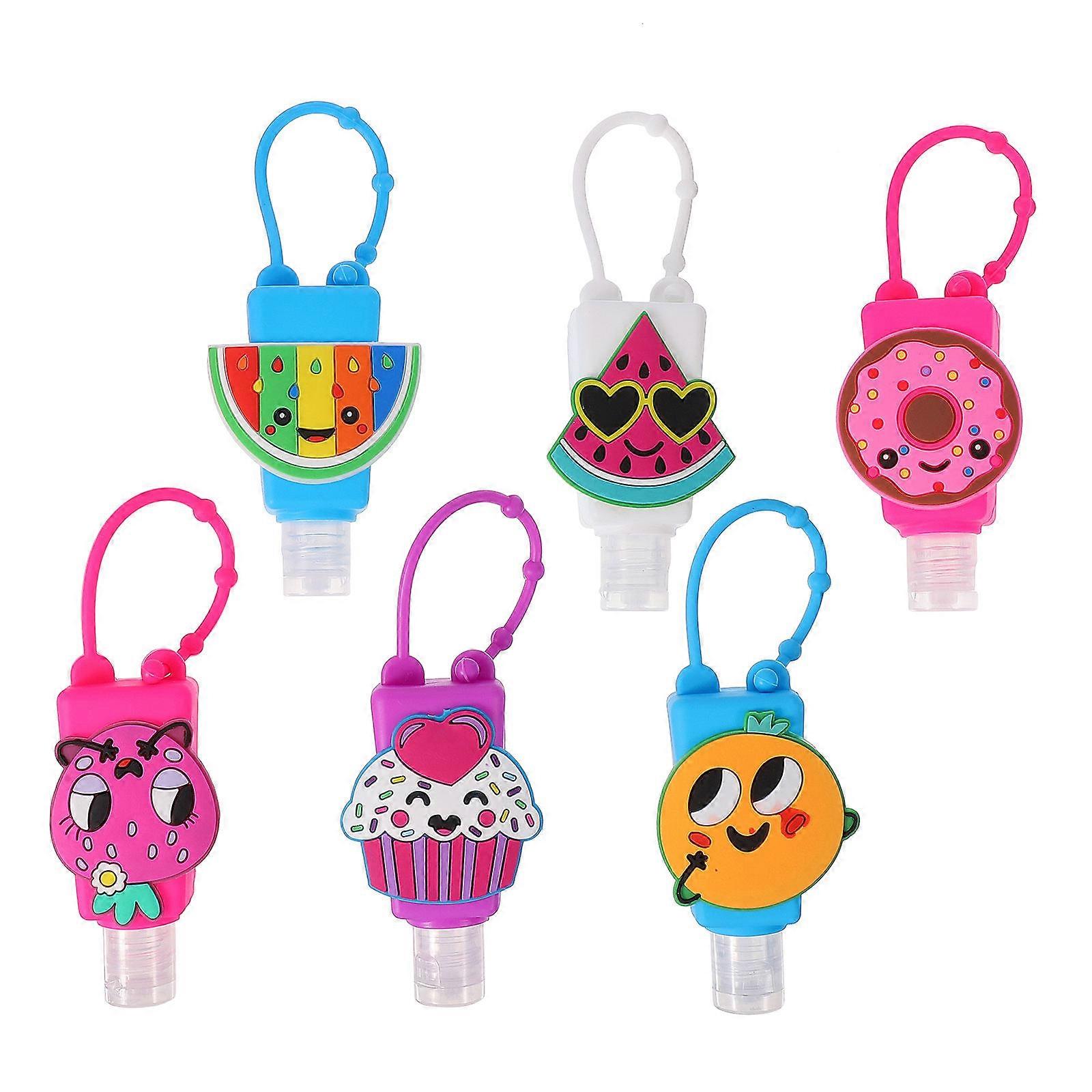 Cosmetics Dispensing Bottles Hand Container Cartoon Shape Practical And Durable For Travel 6Pcs