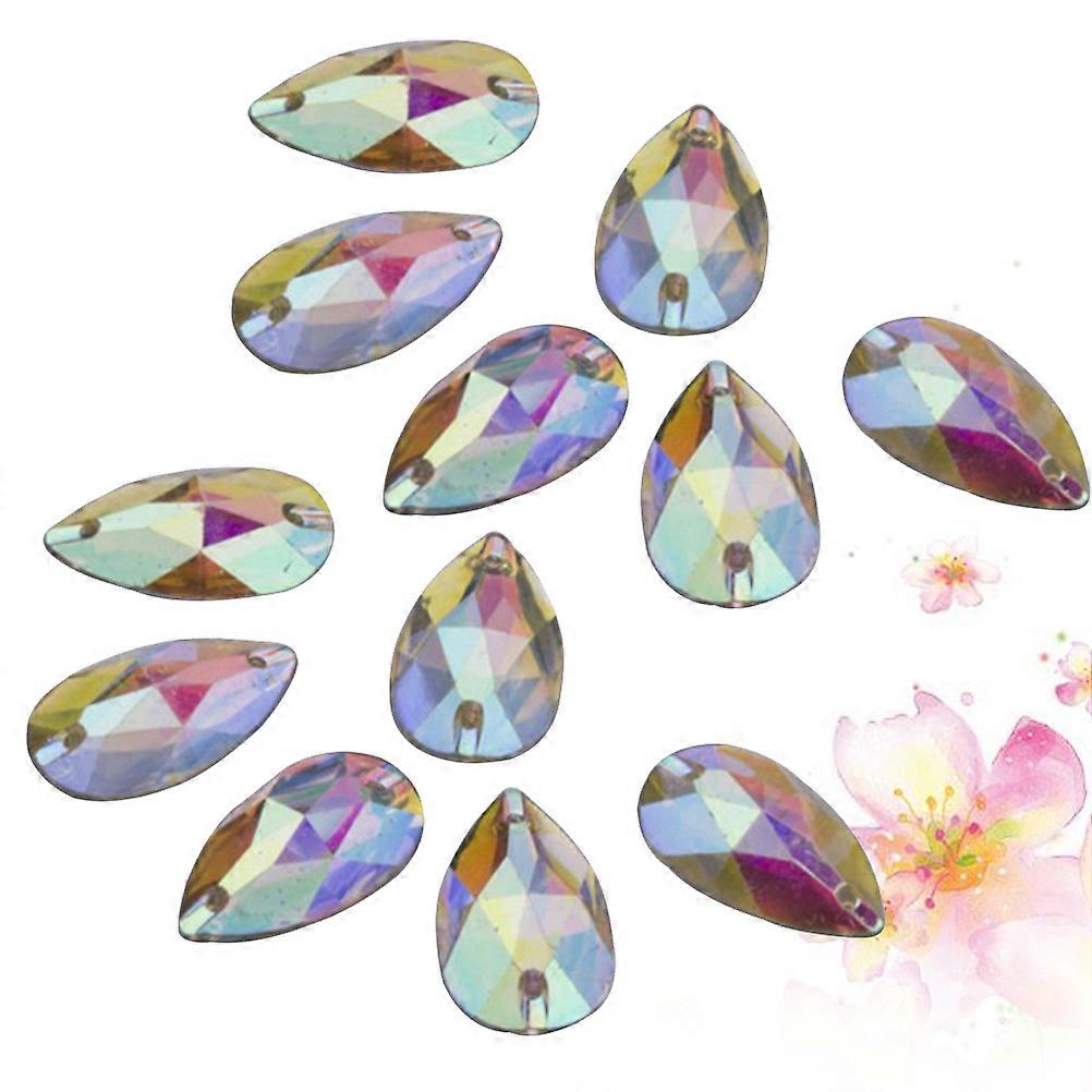 Teardrop Rhinestones Flatback Resin Rhinestone Scrapbooking Decoration Multi 1.3x2.2cm Embellishment 100Pcs