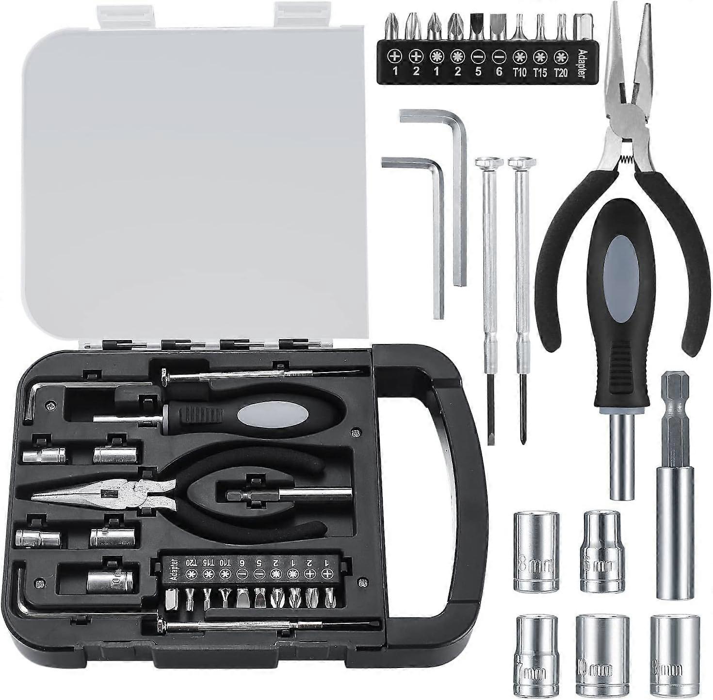 22-piece complete tool box, tool box, complete tool box, portable tool box with precision screwdriver set for DIY