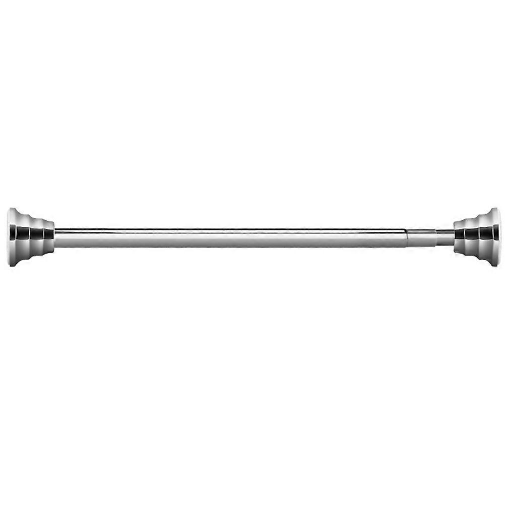 Telescoping Shower Rod Household Shower Curtain Rod Silver Round Shape Double-Spring Pressurization 1Pc