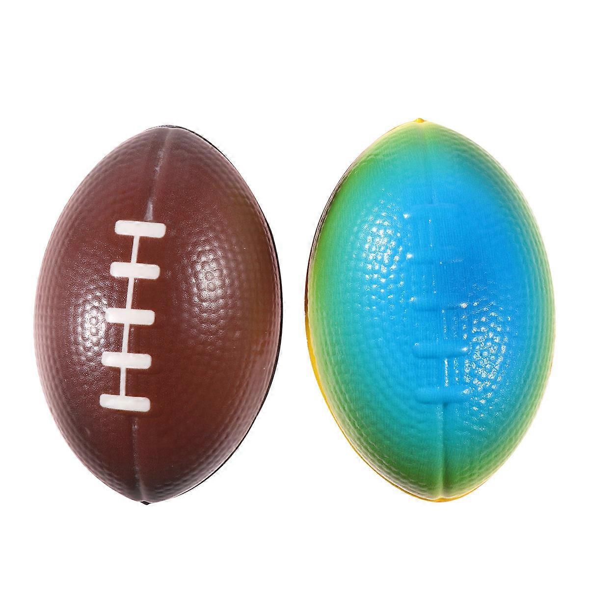 Mini Rugby Balls For Kids Rainbow Color Color Learning Elastic Toy For Family School Use 10Pcs
