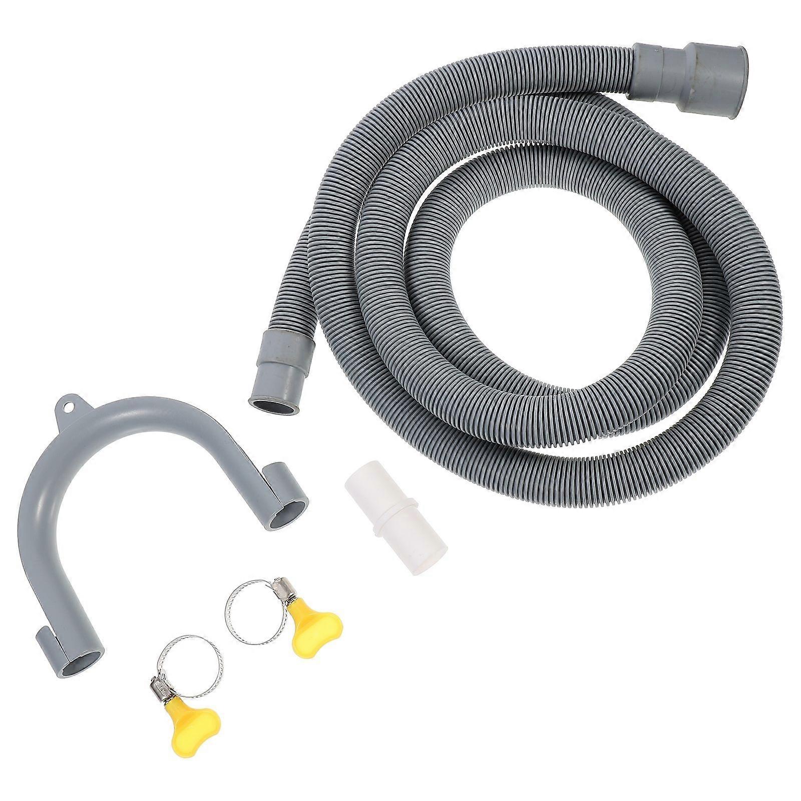 Thickened Flexible Washing Machine Drain Hose Kit with Adjustable Clamps and U Shaped Bracket for Durable, Easy Installation in Washer Water Outlet