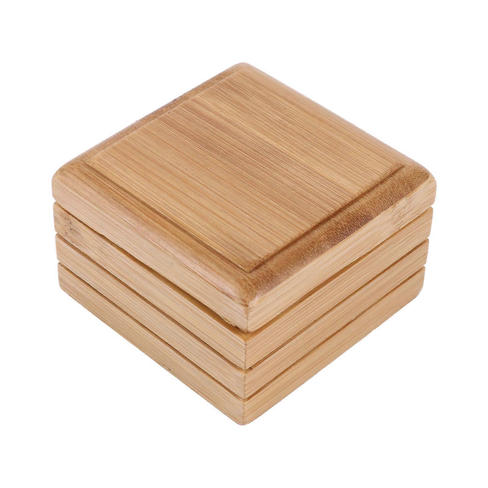 Bamboo Soap Dish with Lid for Home Use Light Brown Composite Material Soap Tray 6.3 x 4.1 x 2.4 inches