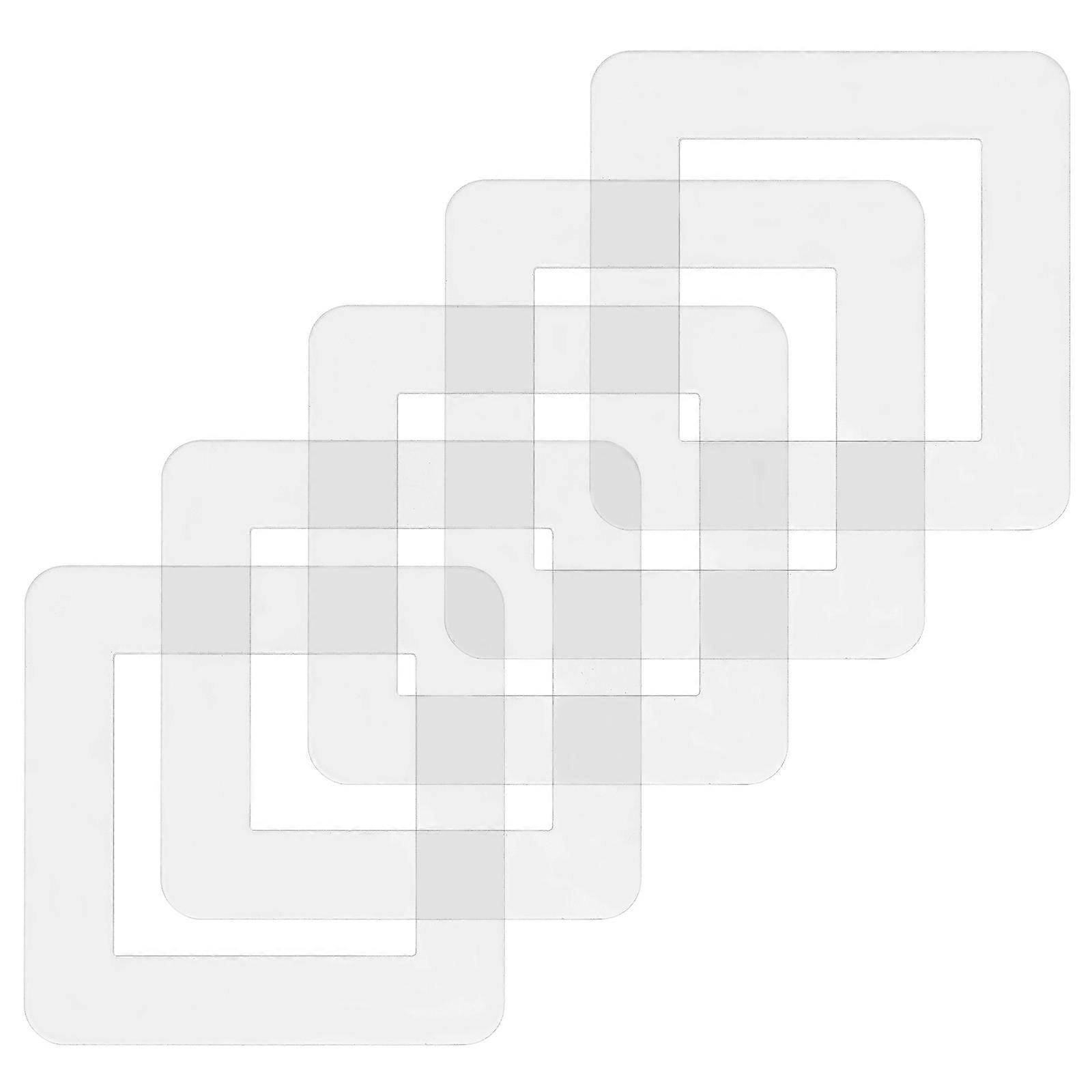 Socket Cover Plate For Wall Decor Square Shape Transparent Acrylic 5Pack