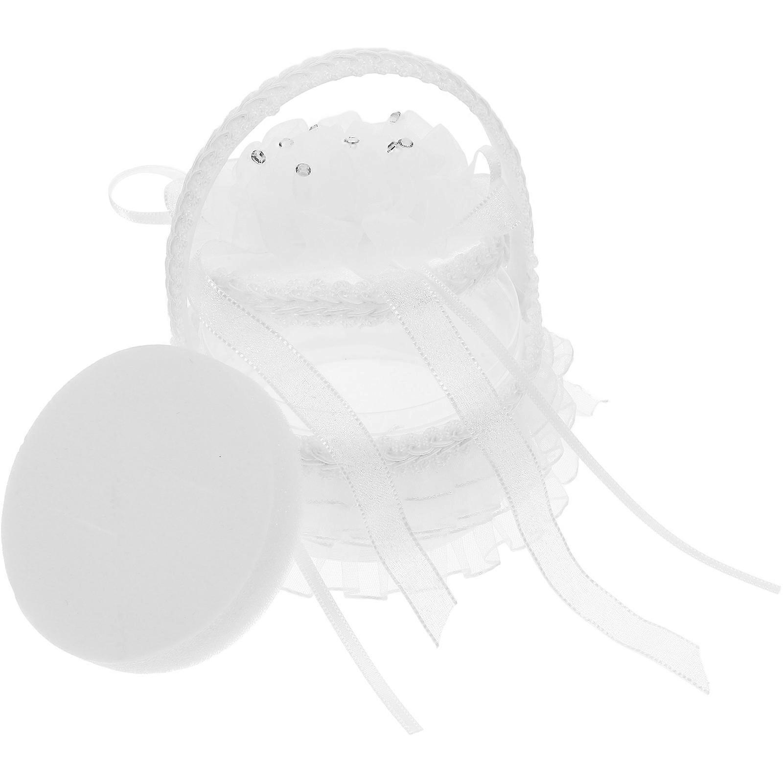 Heart Shaped Embroidered Ring Box with Pearl Handle and Protective Cushion for Weddings, Valentine's Day, and Ceremonies
