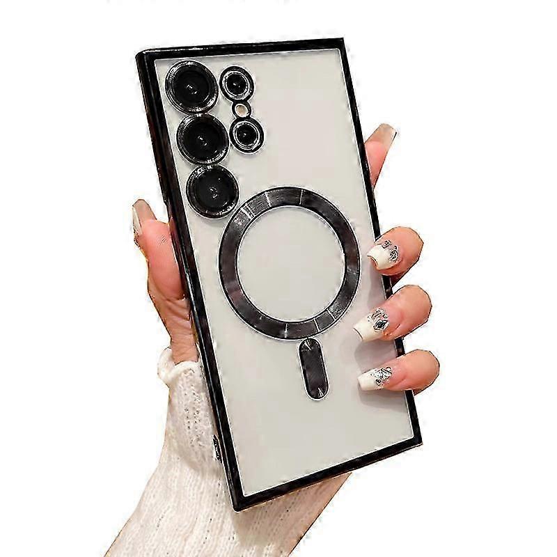 Suitable for Samsung S23 mobile phone case dustproof net mobile phone case CD pattern GalaxyS22Ultra magnetic suction 11 electroplating cover S23PLUS