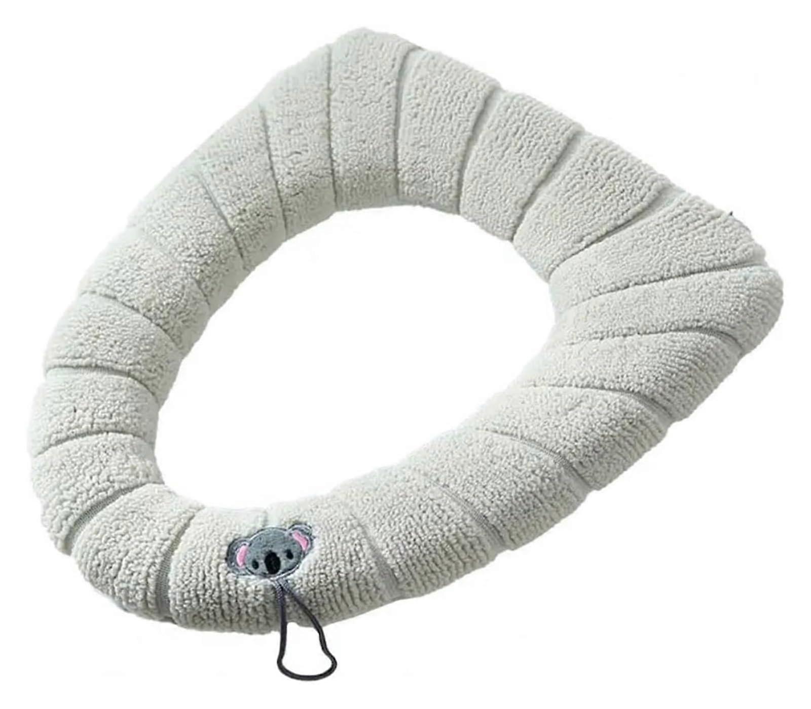 Universal Toilet Seat Mat, Soft Fabric, Keeps Warm, Elastic Lid Pad, Fits Most Toilets, Color-16