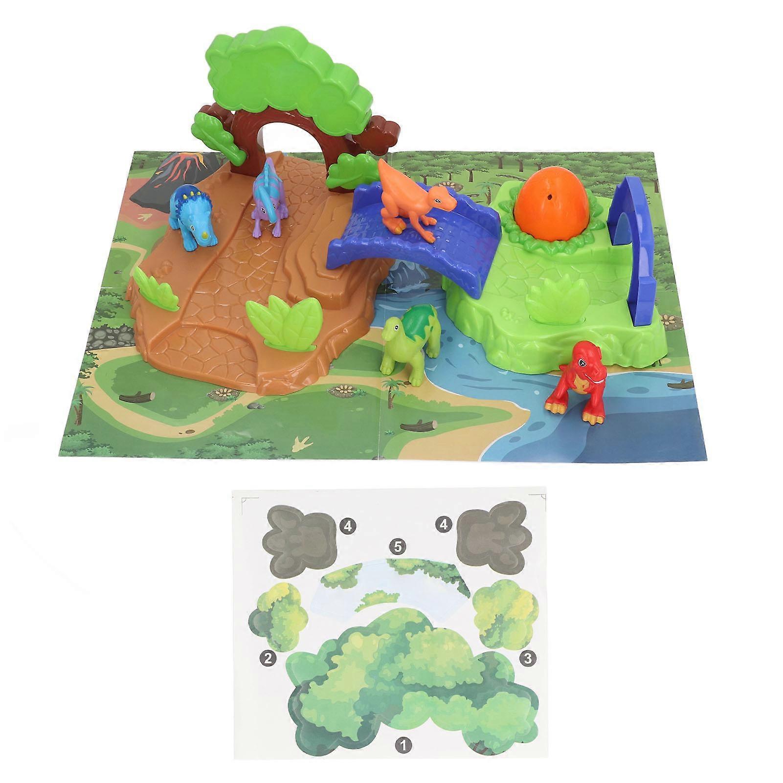 Durable 3D Interactive Dinosaur Toy Set Plastic Playset for Kids