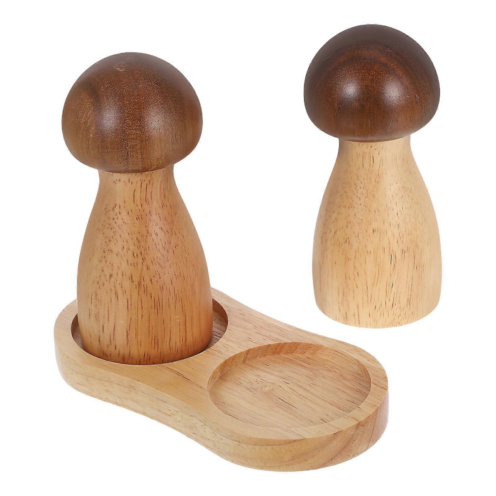 Mini Pepper Mill Wooden Mushroom Shaped Simple Design For Daily Cooking 15.00X13.00X8.00CM 1Set