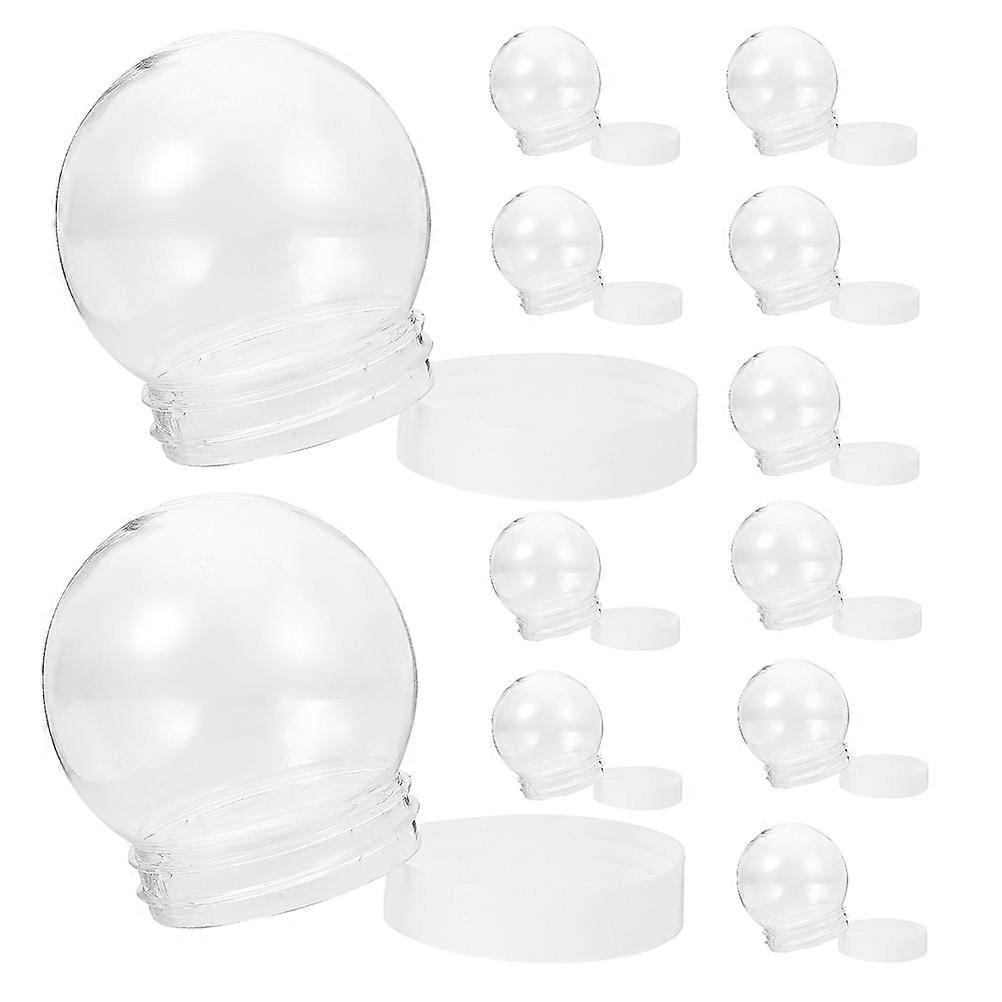 12pcs DIY Boules d’eau en plastique transparent avec capuchons pour l’artisanat de boule à neige - Accessoires décoratifs transparents pour Noël et la fabrication de cadeaux