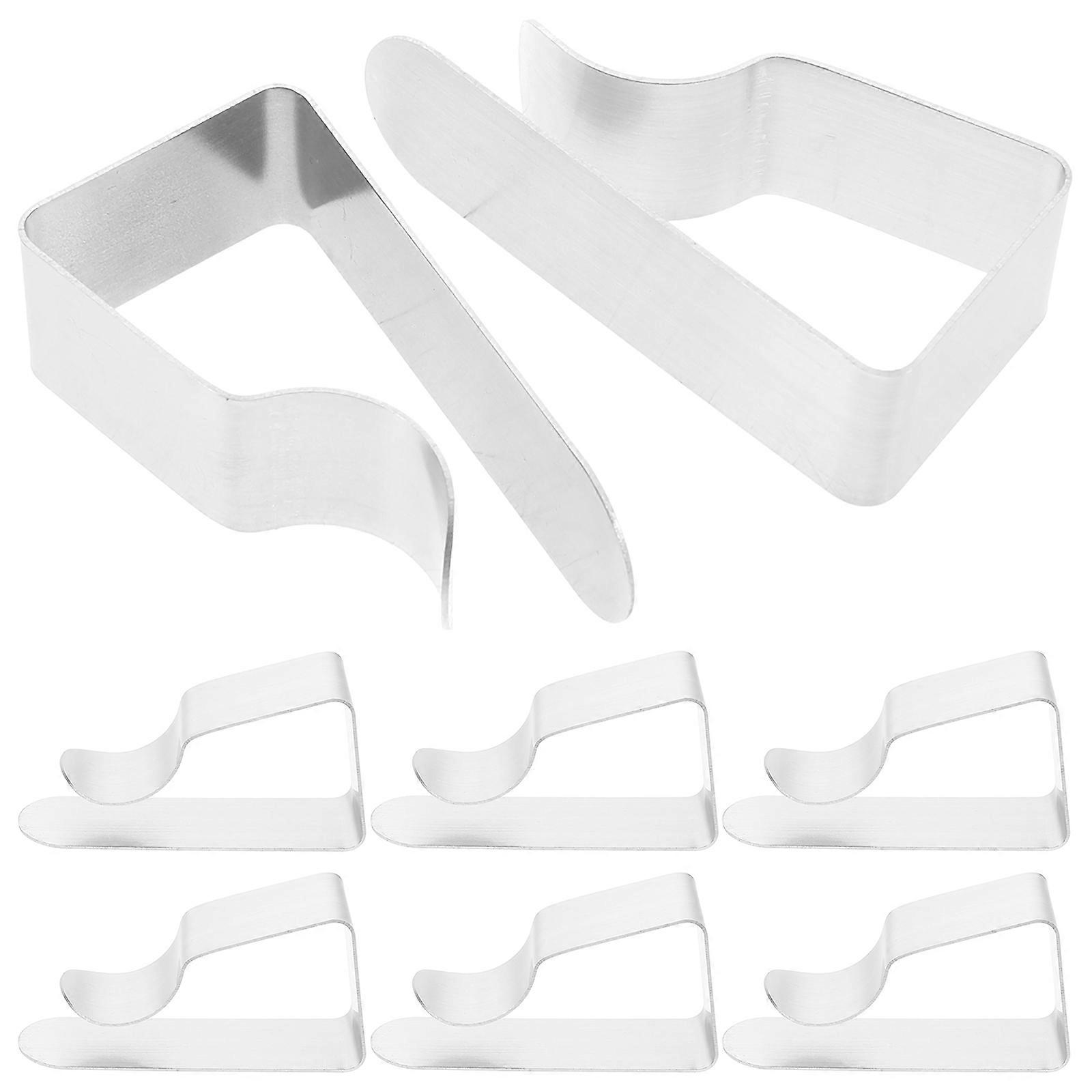 Stainless Steel Trapezoid Tablecloth Clips for Table Skirts & Picnic Tables 8pcs Silver Fasteners & Stabilizers Set