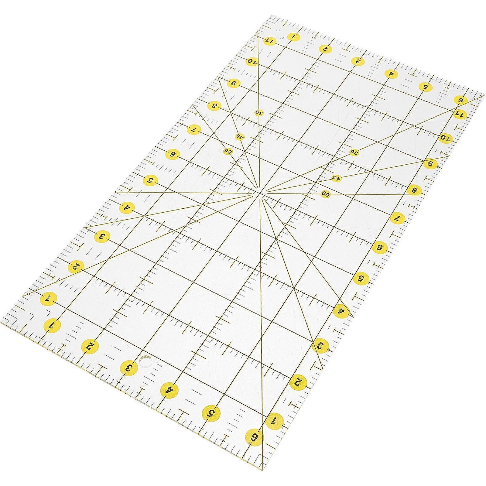 Guidelines Ruler For Quilting Plastic Quilting Ruler Fabric Cutting Ruler Precision Sewing Home Sewing 1Set