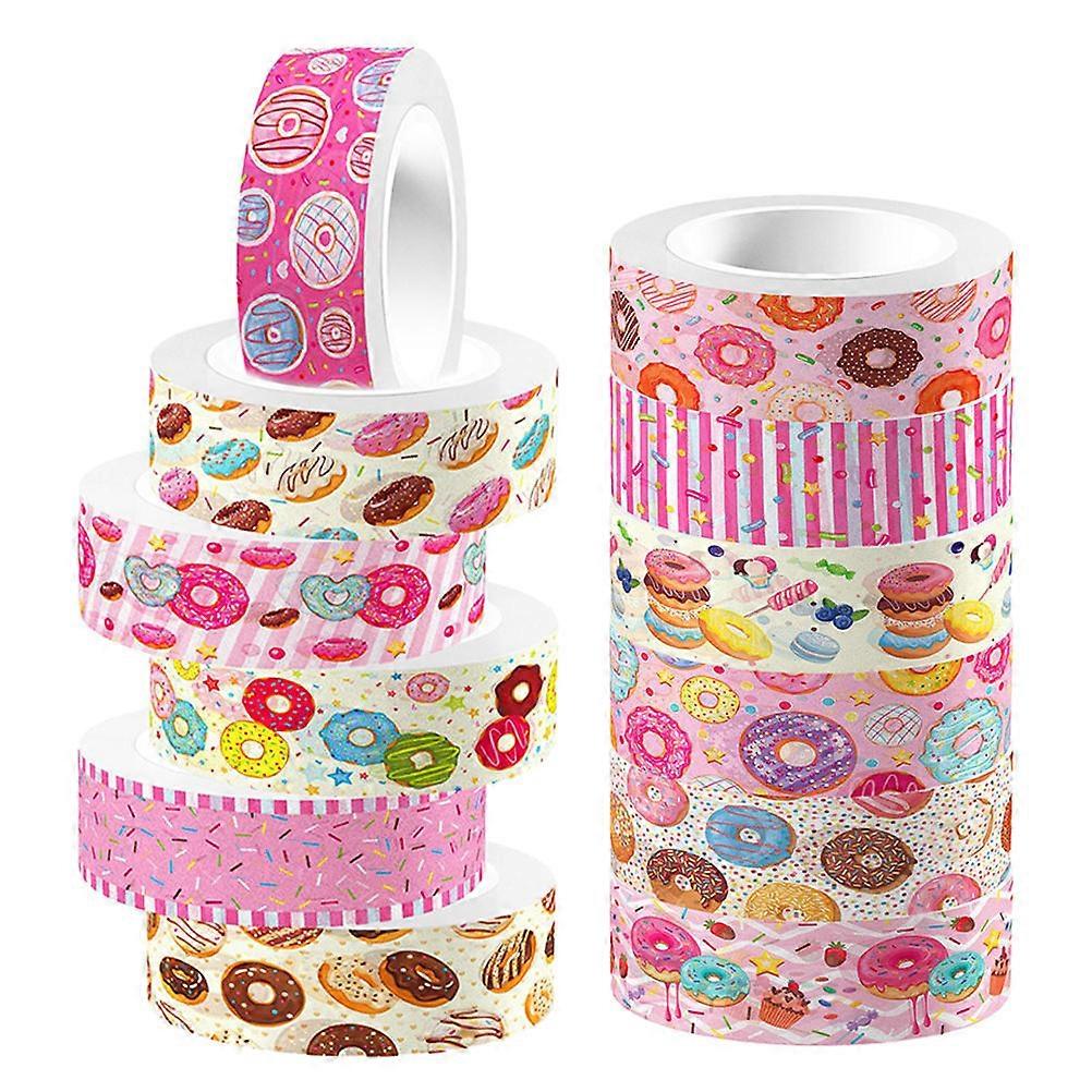 Junk Journal Supplies Diy Notebook Washi Tape Set With Donut Theme For Scrapbooking And Journaling Projects Assorted Color Washi Paper 12 Rolls