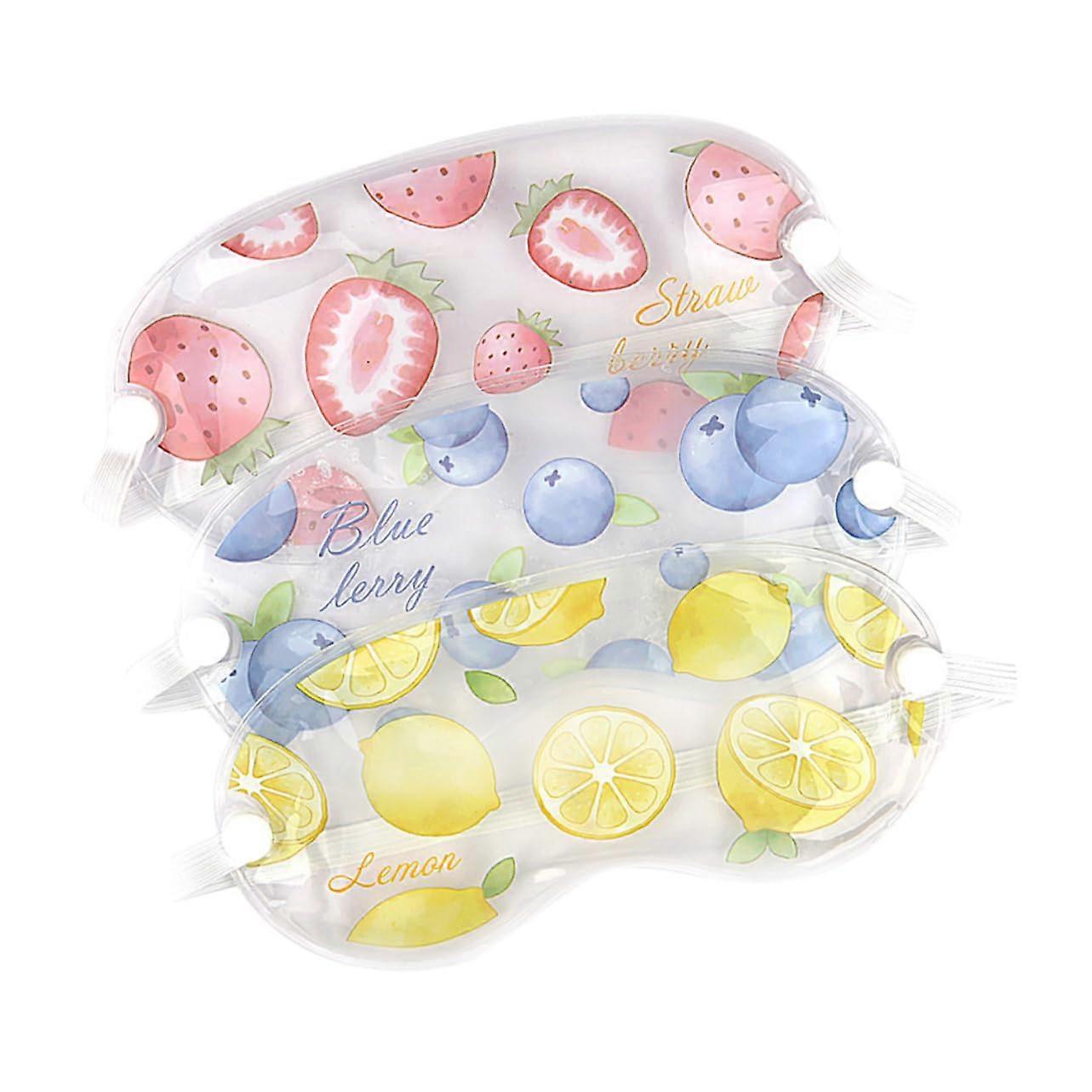 Pack of 3 Cooling Gel Eye Masks for Swelling Relief with Elastic Band