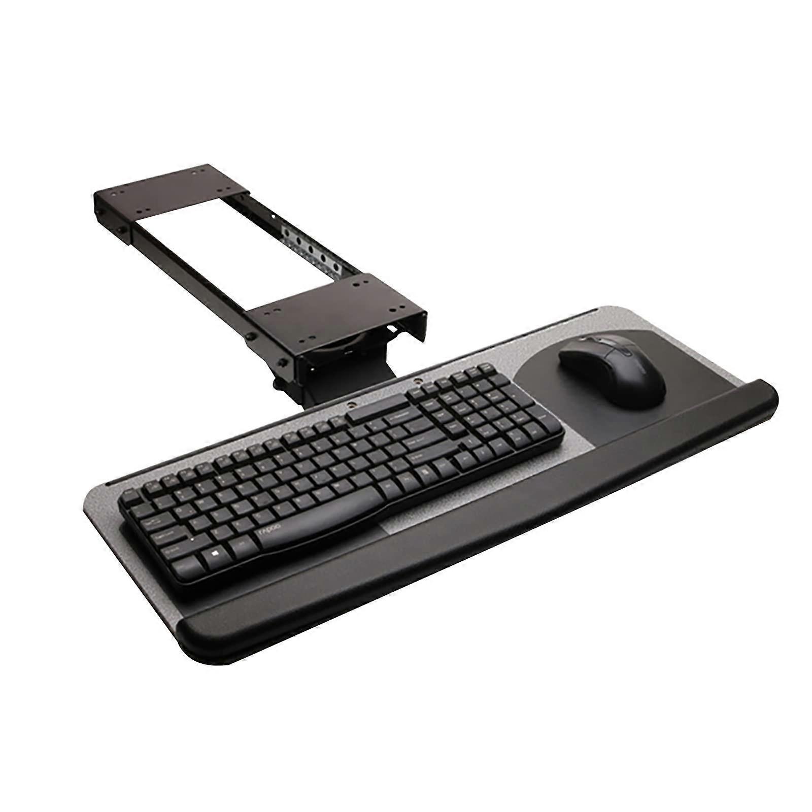 Keyboard Tray, Under Desk Computer Keyboard, Adjustable Keyboard Drawer, Swivel Keyboard Drawer for Office, Home, 65 x 25.5 cm