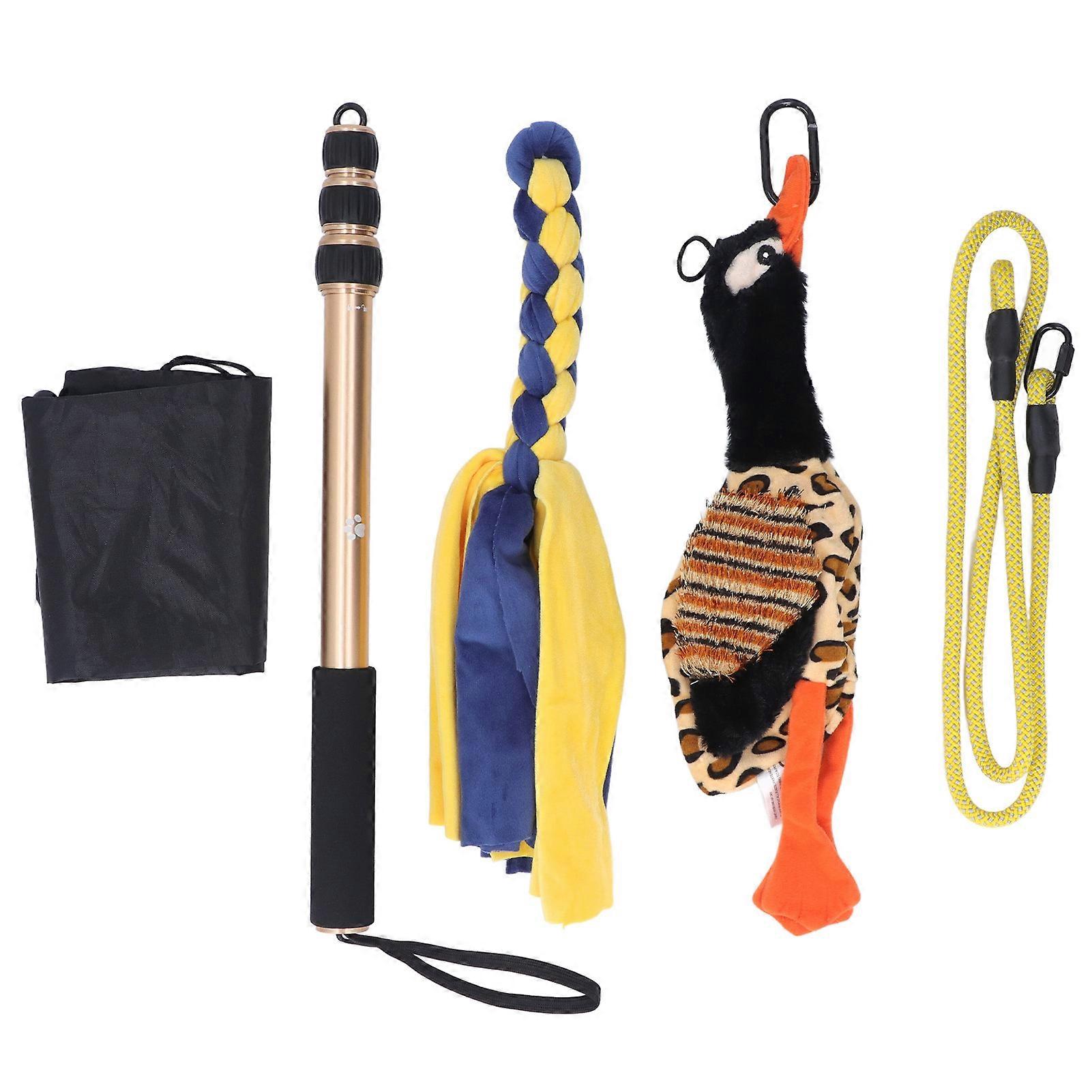 52 Inch Telescopic Dog Teaser Stick Flirt Pole for Dog Interactive Flirt Pole Toy Dog Extendable Teaser Wand for Exercising Training