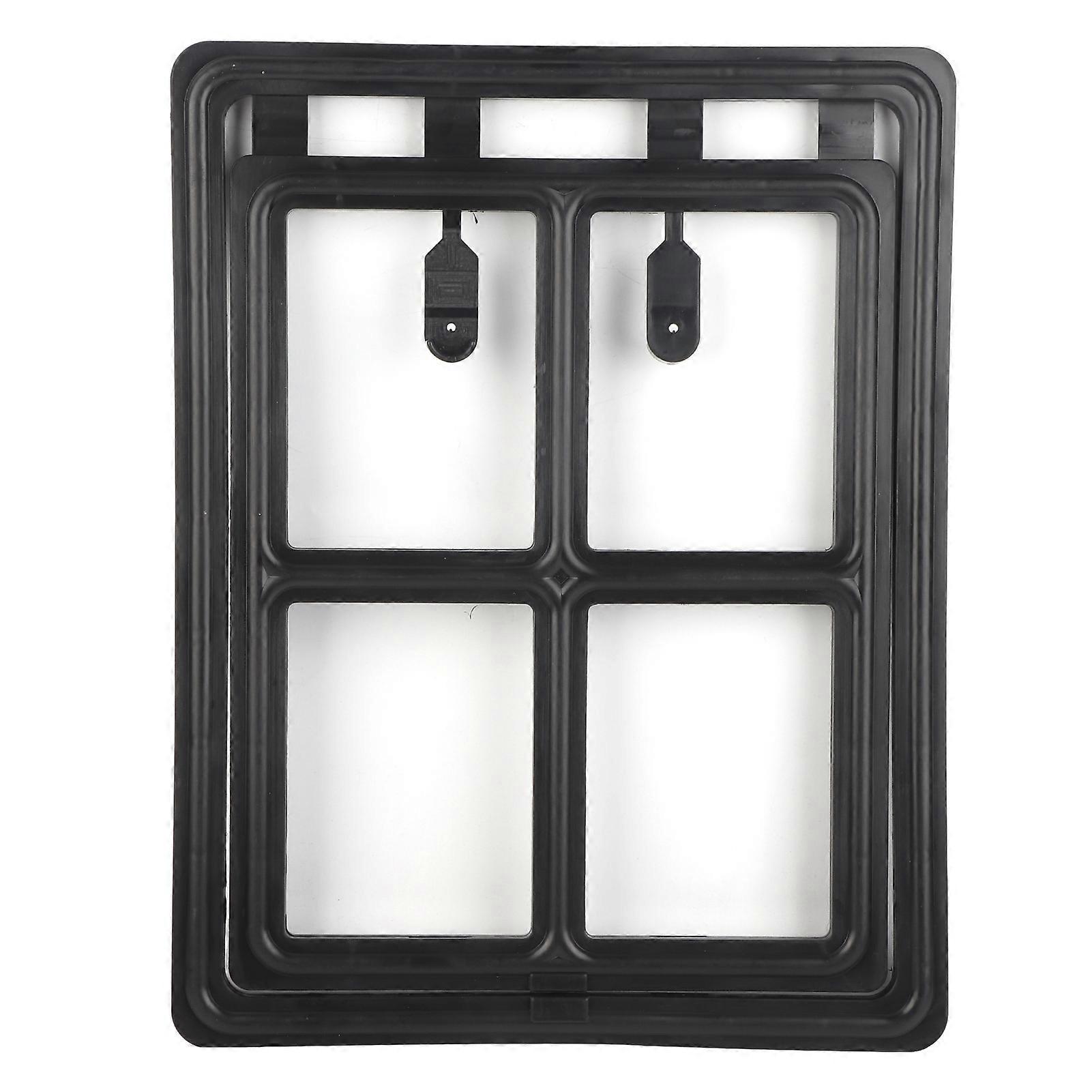 Plastic Pet Dog Puppy Cat Door Magnetic Locking Safe Flap for Screen Window Gate (Black XL)