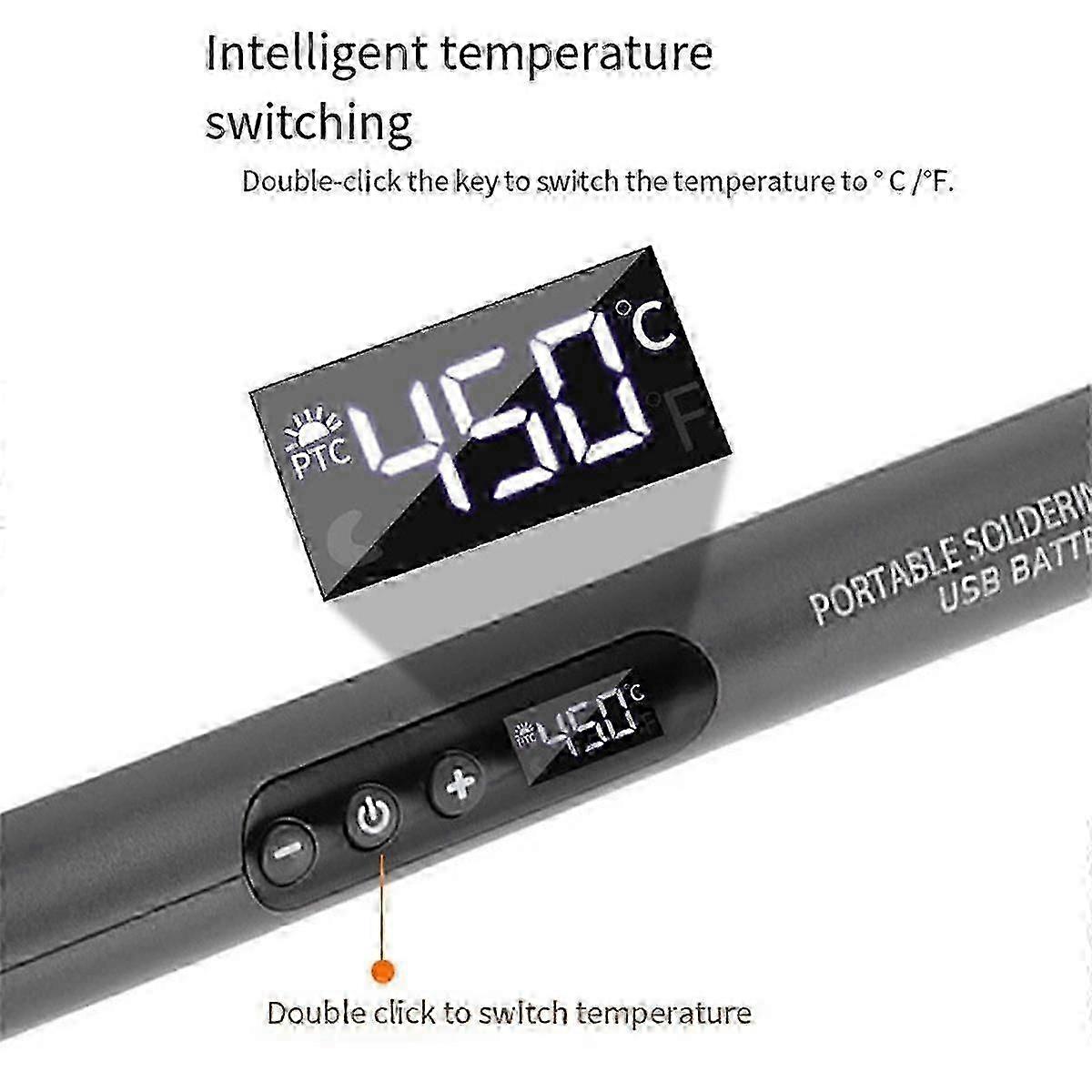 Adjustable Temperature USB Digital Soldering Iron 300-450 with Type-C Interface and Intelligent Battery