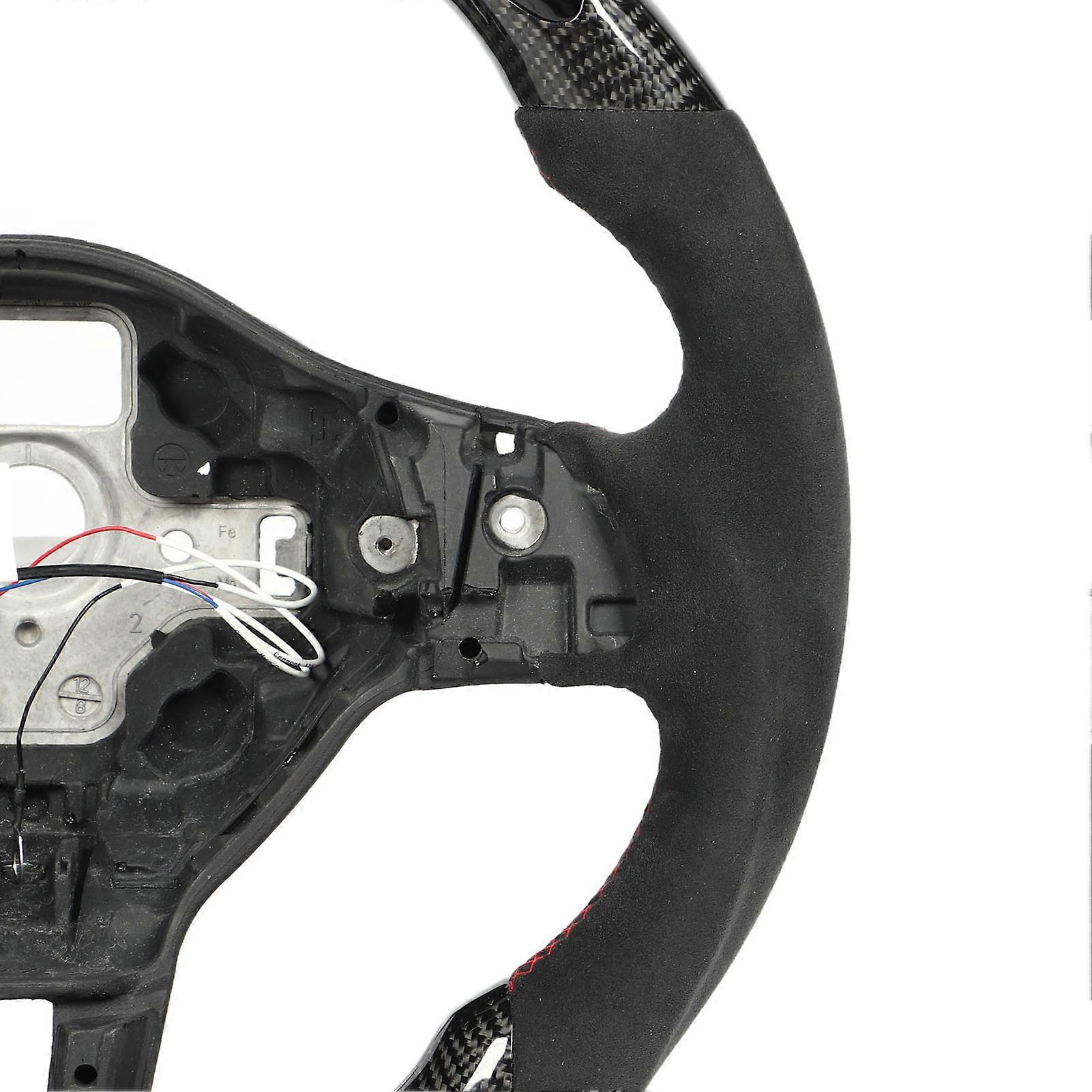 Nappa Perforated Leather Steering Wheel Race Inspired Flat Bottom D Type with Finger Ridges Modification Steering Wheel