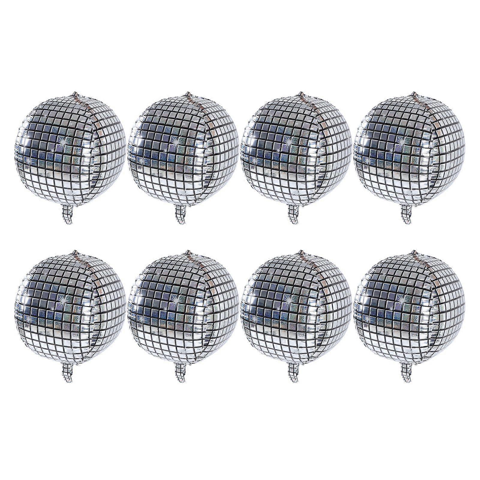 2025 Latest Model 8Pcs 4D Silver Foil Balloon Shiny Smoother Surfaces