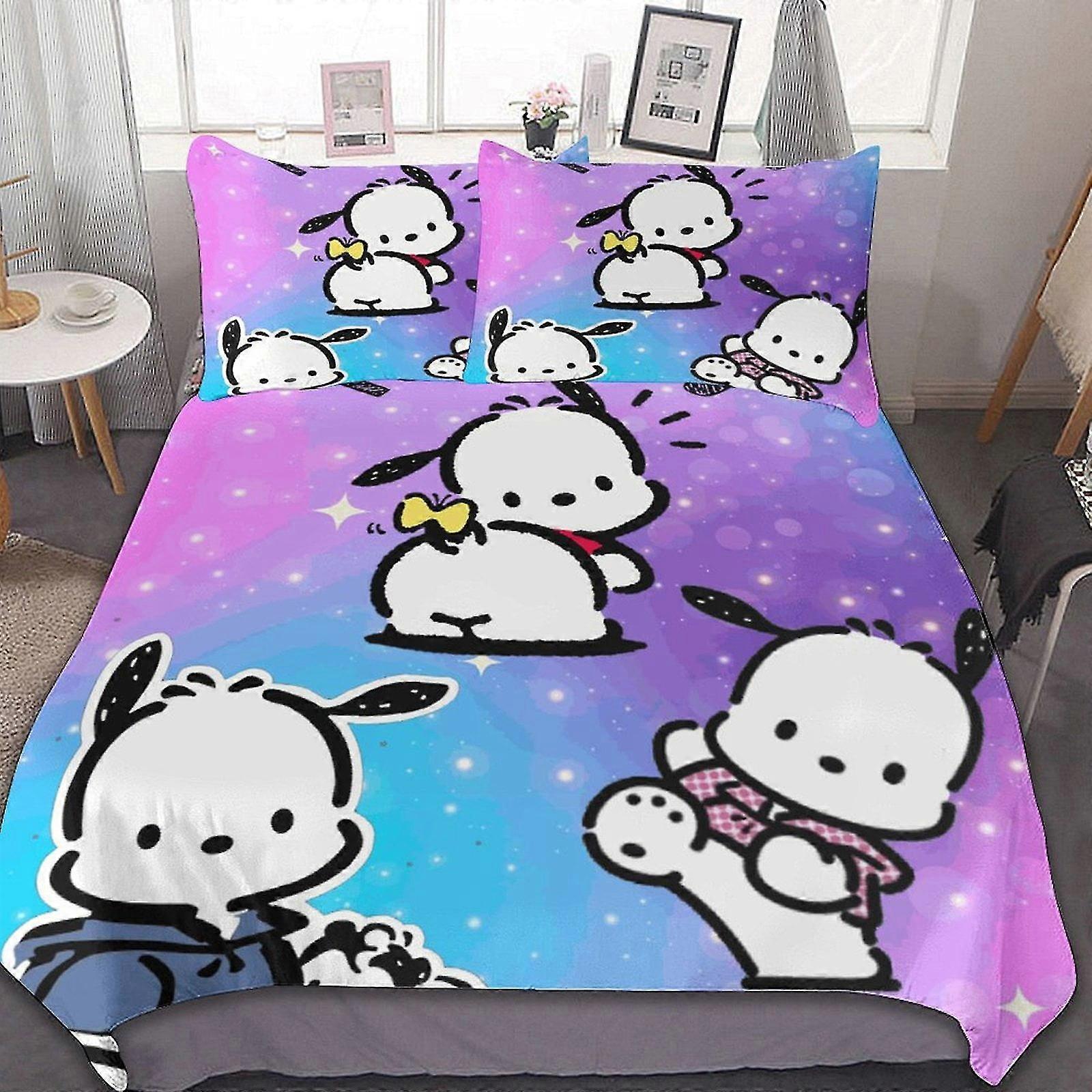 Lehká souprava povlečení z mikrovlákna s 3D tištěným designem, obsahuje 1 povlečení a 2 polštáře, vhodná pro chlapce