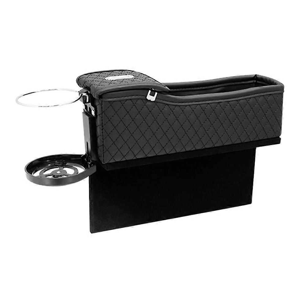 Black Car Seat Storage Box for Car Use Synthetic Material Increases Console Pc