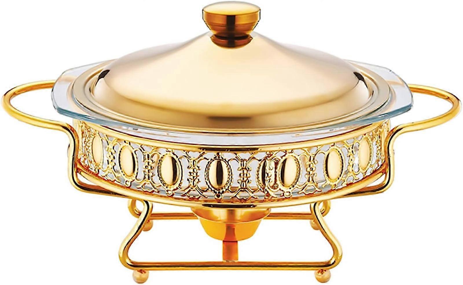 Chef Chafing Dish Buffet Set, Stainless Steel Catering Buffet (Gold)