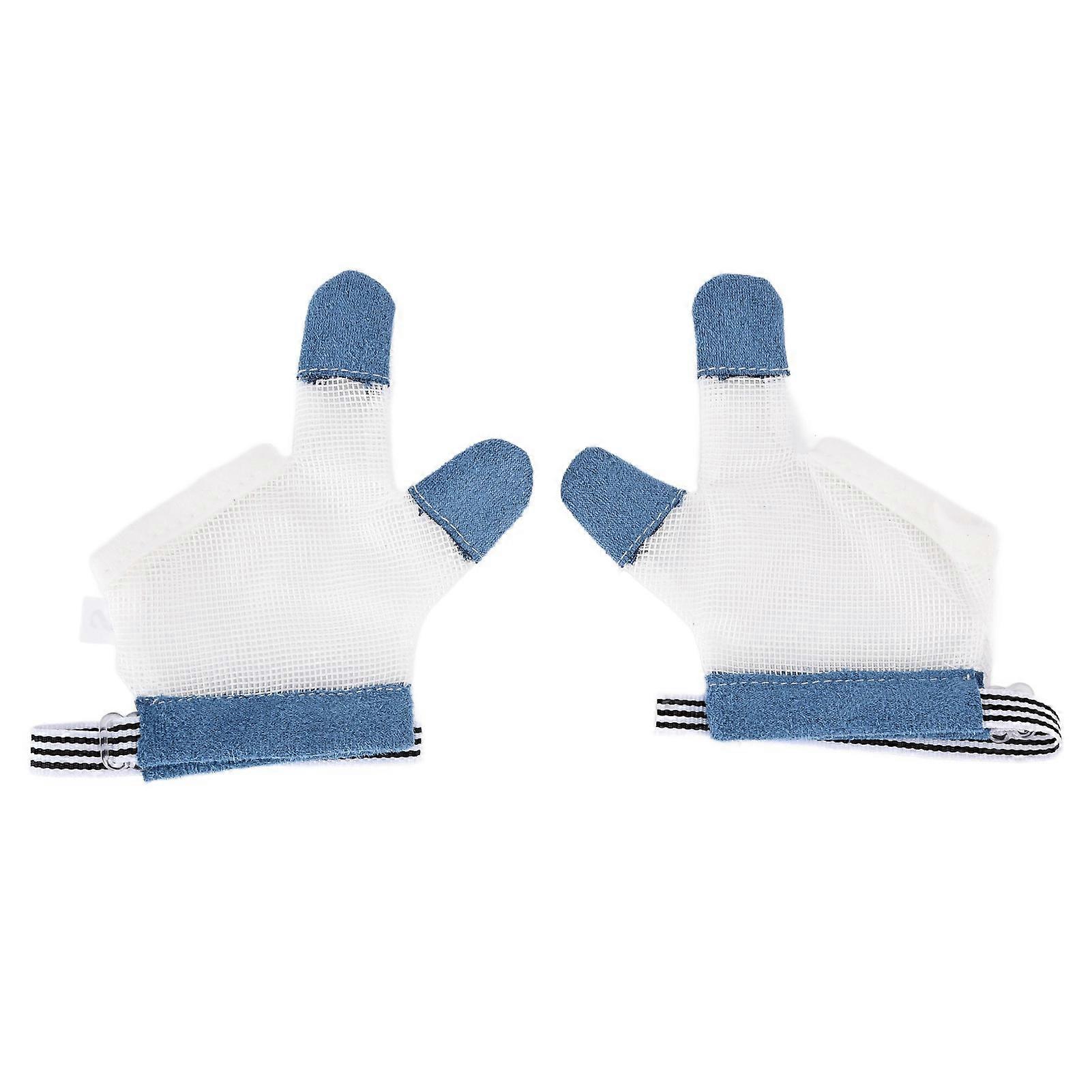 Baby Stop Thumb Sucking Finger Protector Mesh Fabric Breathable Prevent Eat Hands Drawstring Gloves