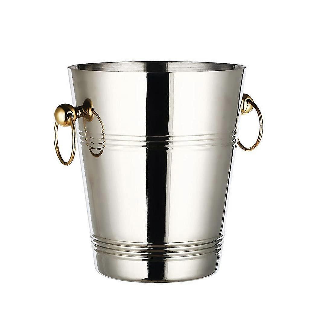 Ice bucket drink cooler thickened bucket stainless steel wine with handle large bar beverage container
