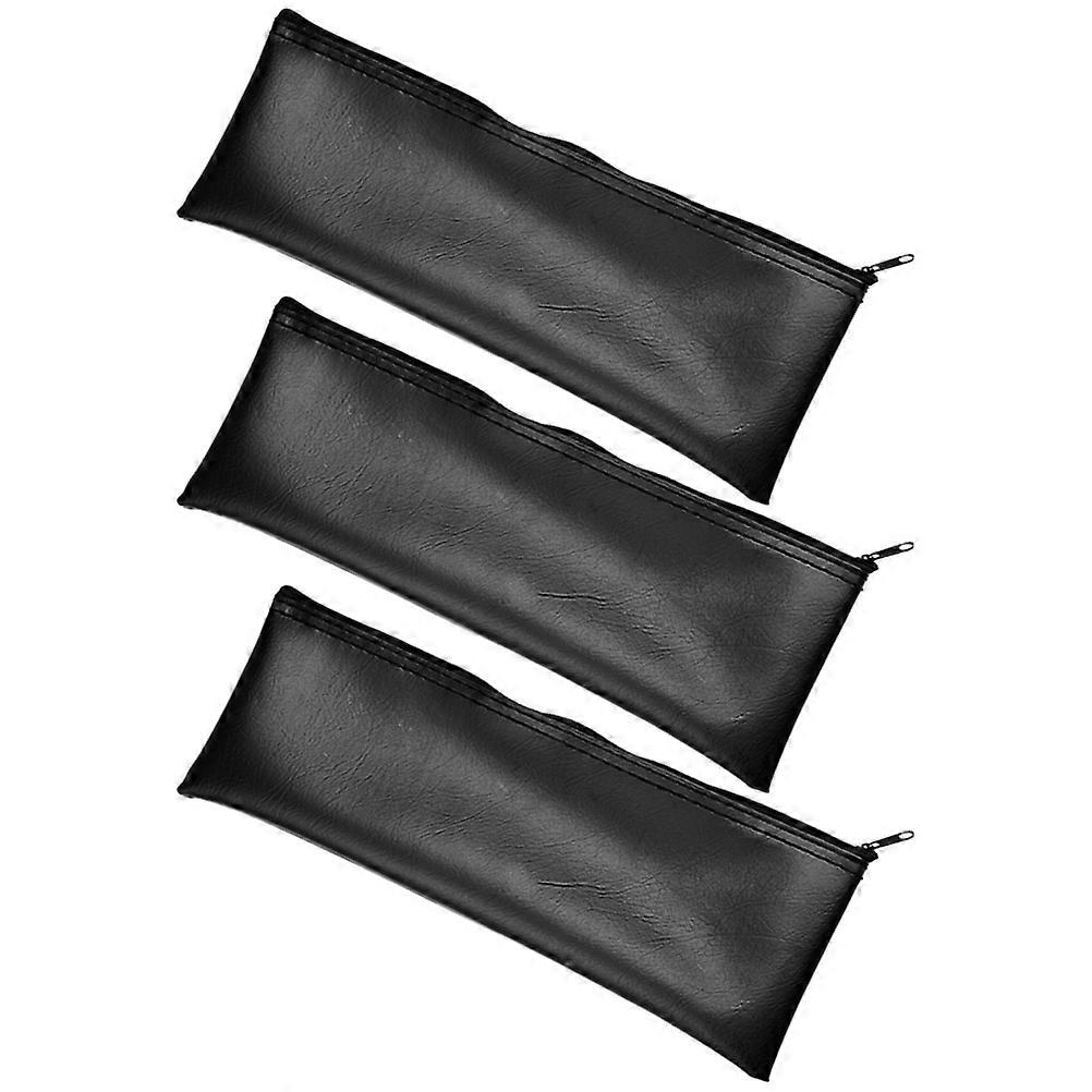 3pcs Zipper Microphone Storage Cases for Handheld Mics – Durable PU Design, Dustproof, Travel &