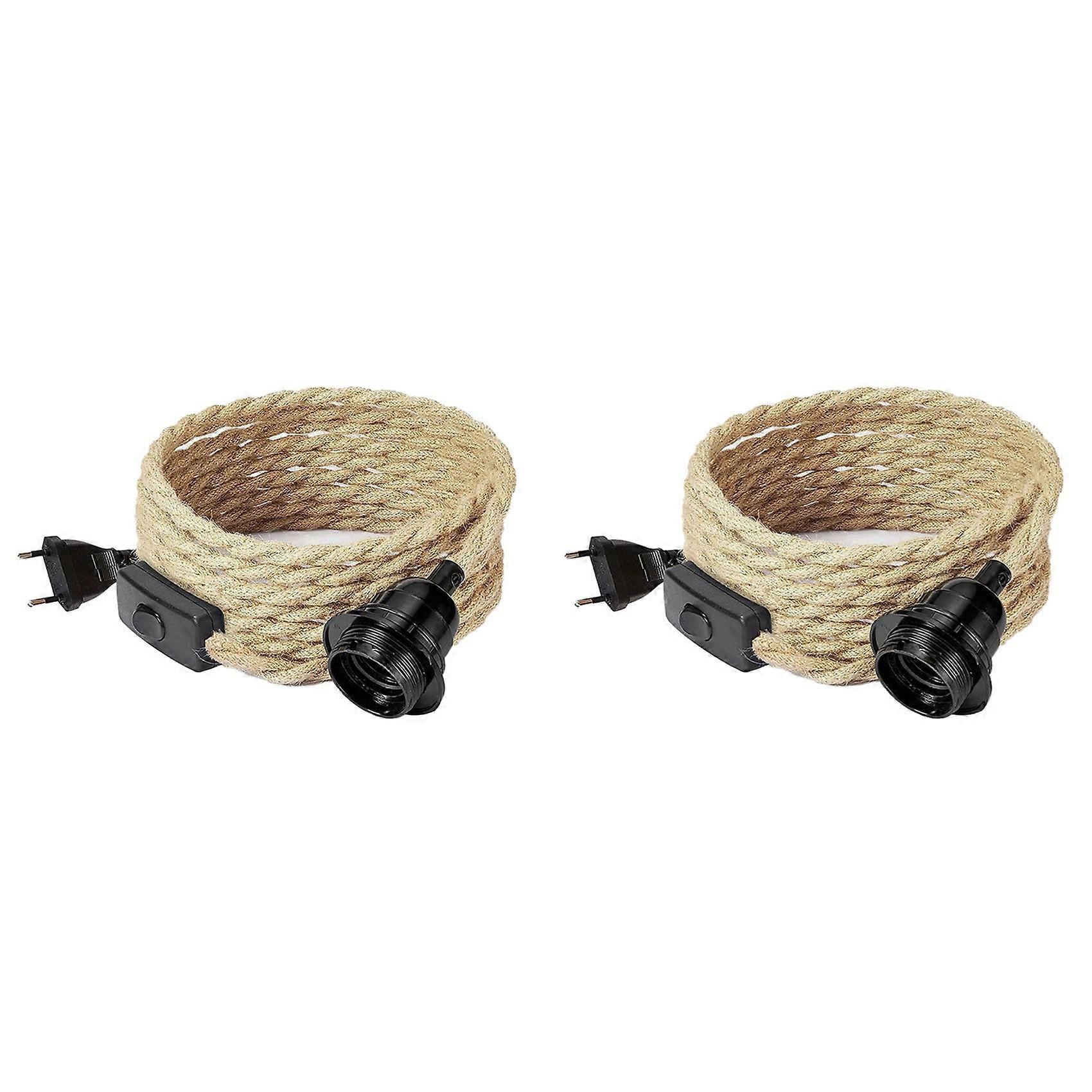 Retro rope chandelier cord, (without bulb) EU Plug