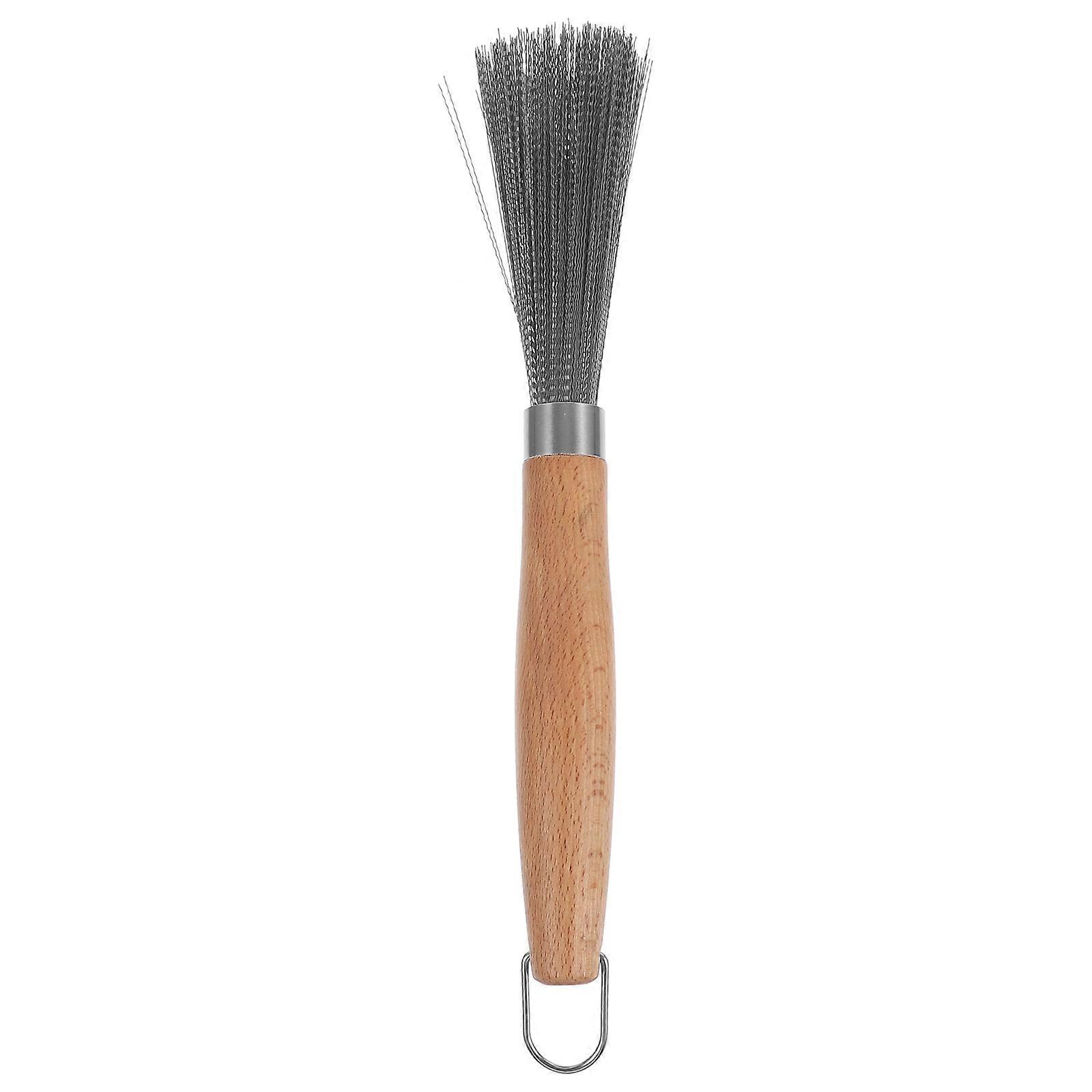 Stainless Steel Kitchen Brush with Handle Multi Functional Cleaning Tool for Pans, Dishes, and Stubborn Stains, Durable and Flexible Design for