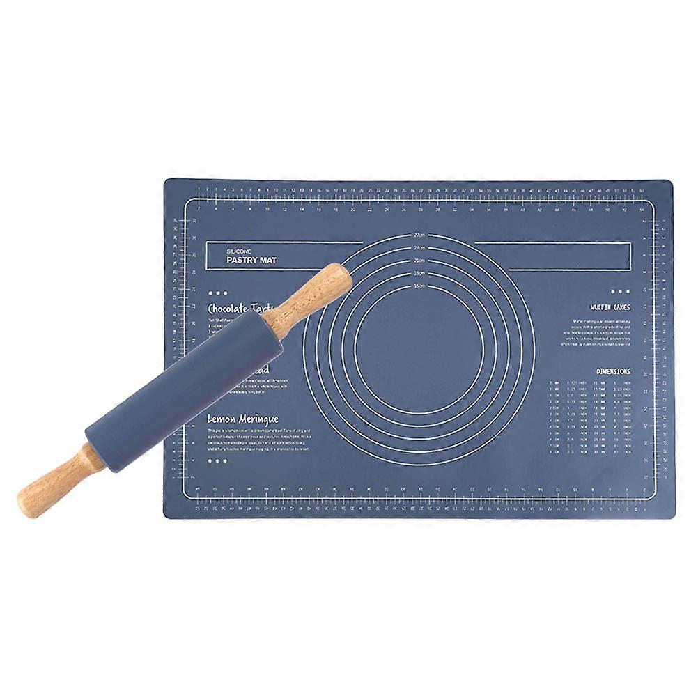 Anti-Skid Dough Mat Bread Baking Supplies For Home Bakers Blue 60X40X0.1CM Easy to Clean 1Set