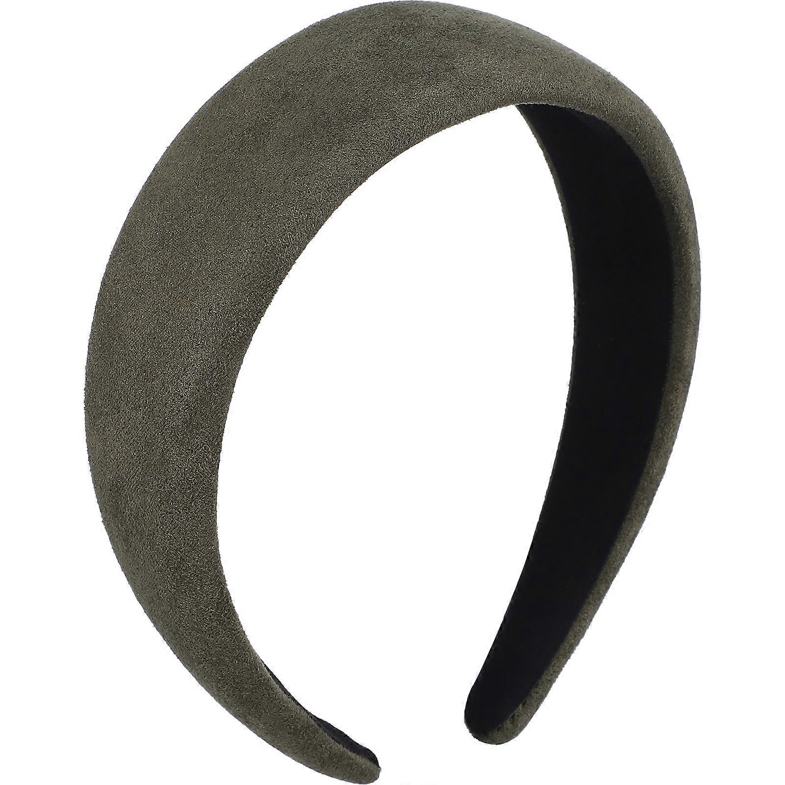 Headband Women Fabric Headband Various Occasions Dark Green Suede Sponge Stay In Place 1Set