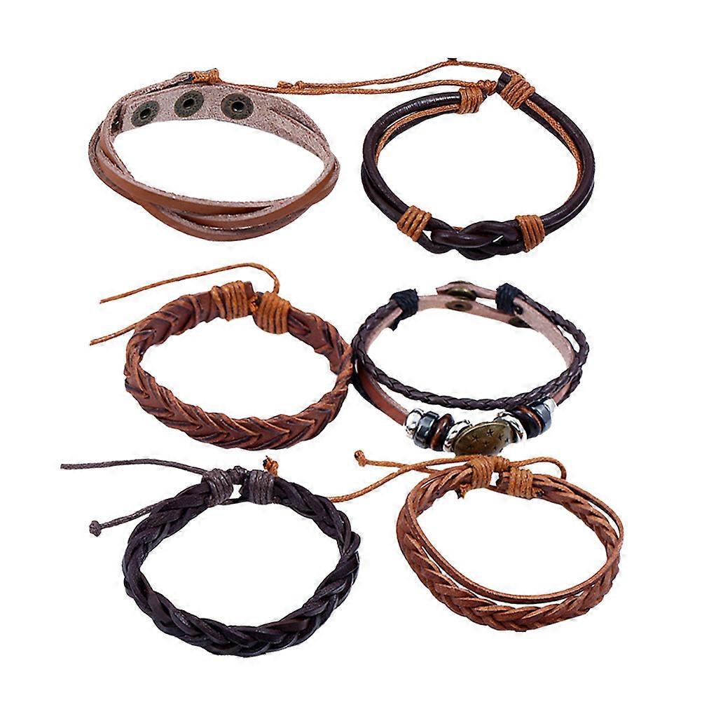 Mens Punk Bracelet Cowhide Material Bangle Male Decor Valentine S Day present Assorted Color 1Set