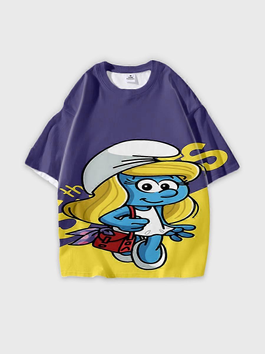 T-shirt girocollo Cartoon Pattern manica corta sciolta JW2484