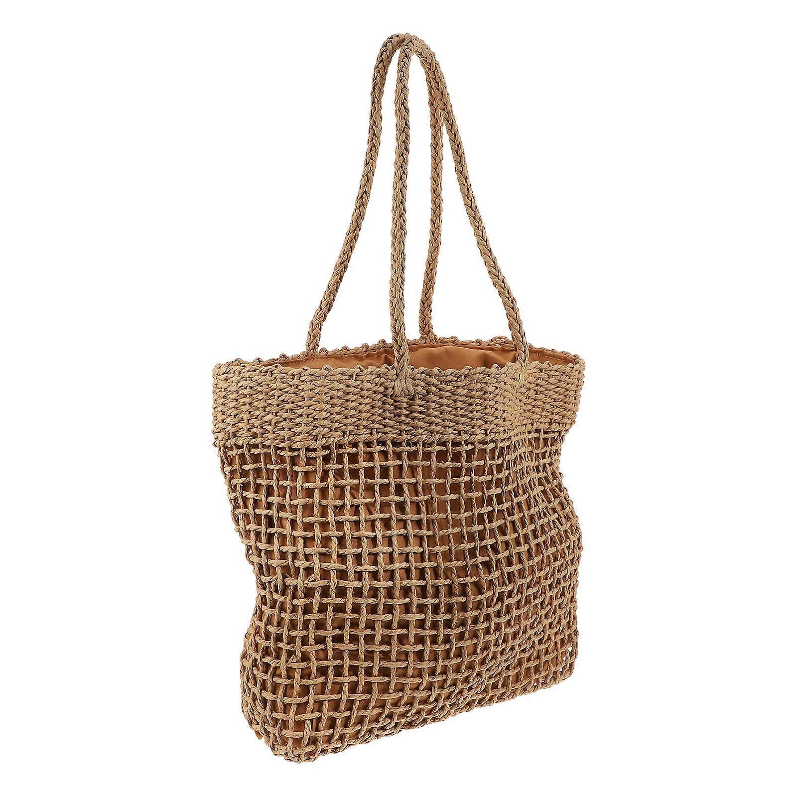 Shoulder Bag For Women Straw Material Tote Bag Stylish Organizer Party Shopping 1Pc