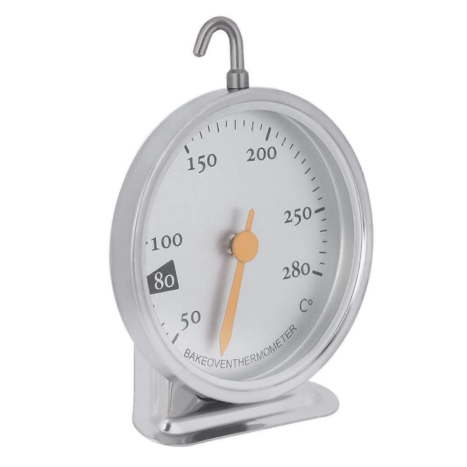 Stainless Steel Oven Thermometer with Hanging Hook, Large Dial Grill Thermometer for Fridge and Oven, 50℃ to 280℃