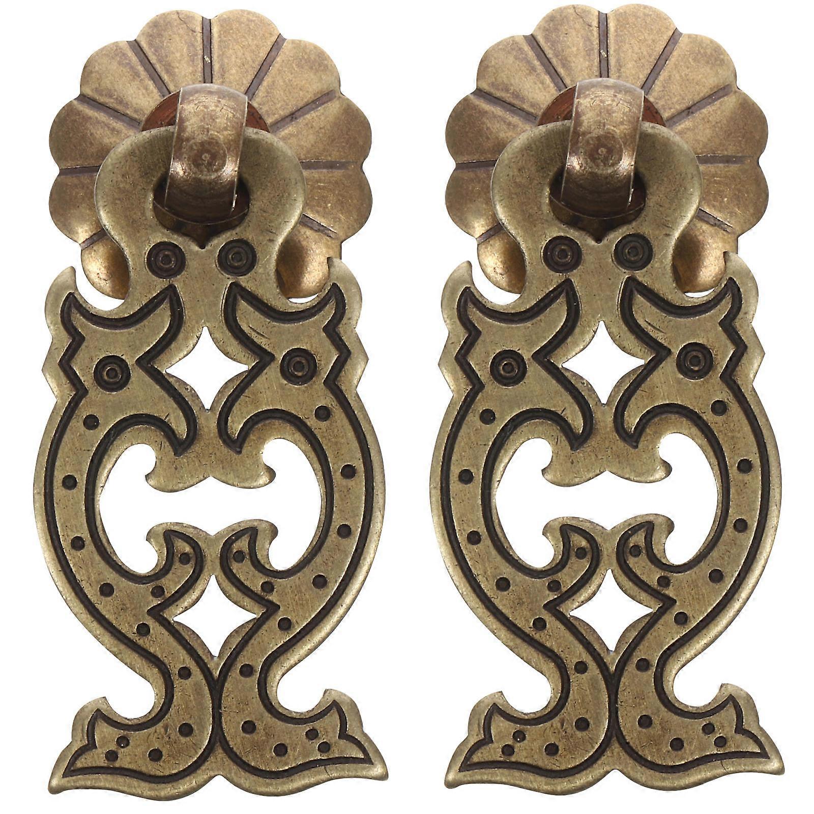 Copper Knobs Shape Retro Style Cabinet Hardware Pulls 2Pcs