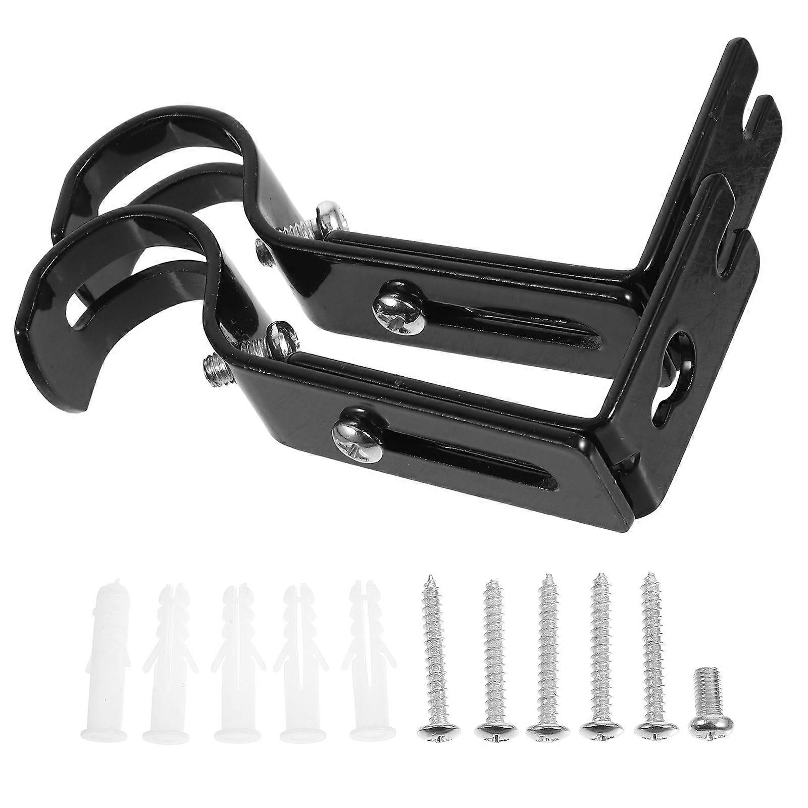 Curtain Bracket Heavy Duty Support Adjustable Wall Mounting Sleek Finish For Window Treatment 2Pcs