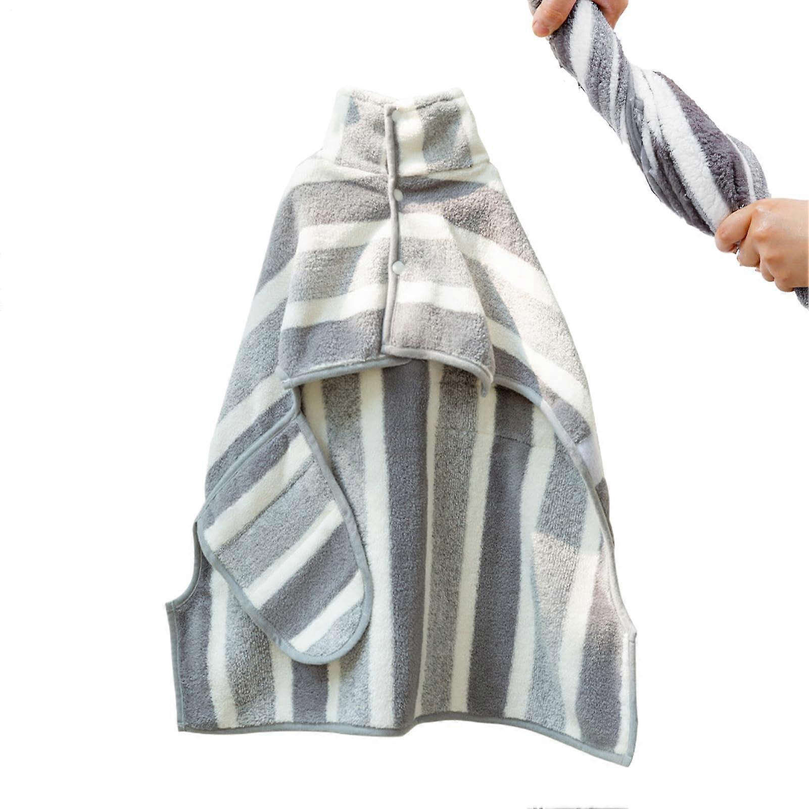 Pet Towels QuickDrying Bag for Dogs Microfiber Towel for After Swimming, Gray and White, Medium