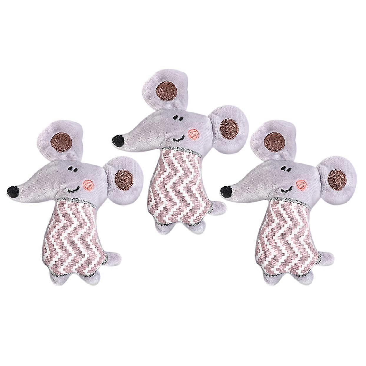 3-Piece Plush Cat Toy Set with Catnip, Large Ears, Durable Material for Indoor Cats, Interactive Playtime