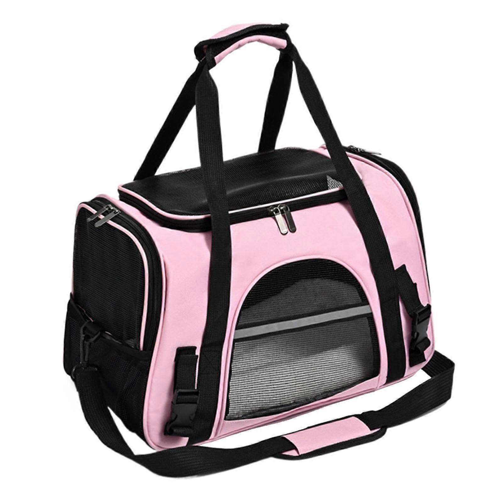 Portable Kitten Carrier, Small Carrying Bag, Shoulder Bag 44x29x26cm Pink